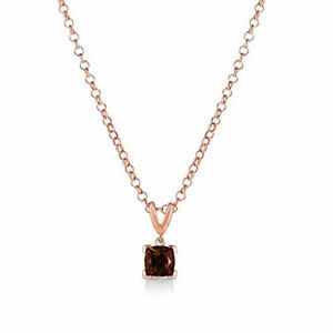 LeVian Rose Gold Plated Sterling Silver Smoky Quartz .7 cts 18" Pendant Necklace