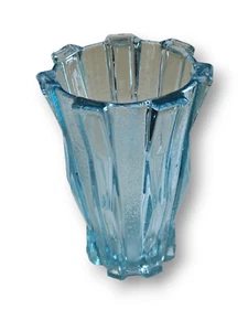 Cubist glass vase designed by Henri Heemskerk - Light Blue 1930s Vintage - Picture 1 of 4