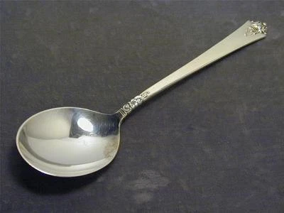 Royal Crest Castle Rose Sterling 6 1/8" Cream Soup Spoon No Mono 1942 Silver 925 - Image 1 of 4