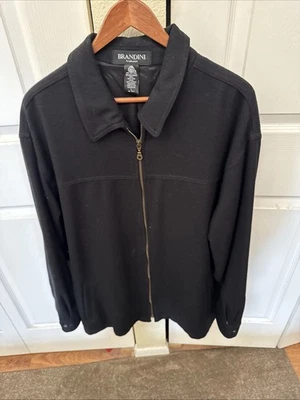 Brandini Men's Navy Woolmark Jacket Size Large with Pockets Excellent Condition - Image 1 of 3