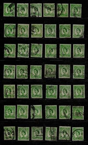 GB Postage Stamps QE II 1956-67 7 Pence Green Used- Postmark Interest-42v - Picture 1 of 1
