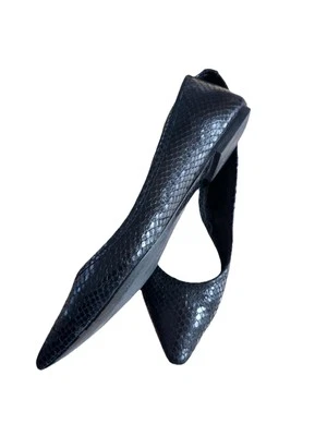 Massimo Dutti Black Snakeskin Flats Size 37  - Image 1 of 4