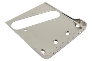 Vintage Tele Bridge Plate w/ cut sides - Half Satin Nickel - no saddles - Picture 1 of 2