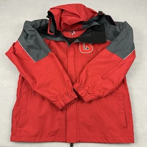 Burton Coat Men Medium Red Solid Full Zip Ski Jacket Hood Snowboarding Logo M - Picture 1 of 9