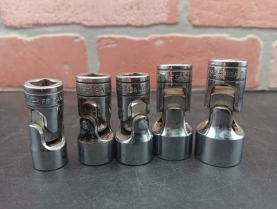 SnapOn 3/8 Swivel 5 Piece Socket Set SAE Mixed Eras FS16A FS18A FS20A FS22 FS24 - Image 1 of 4
