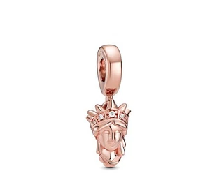 Original Pandora Freiheitsstatue 14K Roségold Dangle Charm Zirkonia - Bild 1 von 2