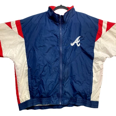 VINTAGE Starter Atlanta Braves Jacket Mens XL Blue Multicolor MLB Full Zip 90s - Image 1 of 4