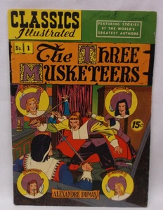 Vintage Classic Illustrated No 1 The Three Musketeers Comic Alexabdre Dumas - Picture 1 of 2