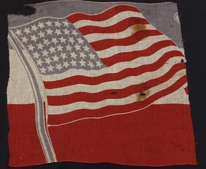 43 Sterne Flagge "um 1890" antike Stoff Wimpelkette aus GAR Hall - Bild 1 von 6