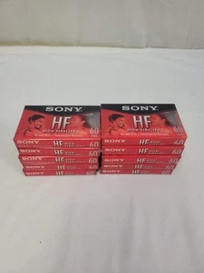 New Sony 10 Count Blank Cassettes HF 60 Minute Audio Cassette Tapes Sealed Media - Picture 1 of 5