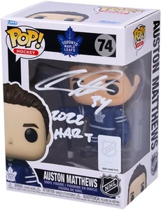 Auston Matthews Toronto Maple Leafs Signed Blue Jersey Funko Pop Figurine w/Insc - Picture 1 of 2