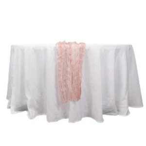 9 ft Sheer Crinkled Organza Table Runner Party Events Reception Home Decorations - Picture 1 of 34