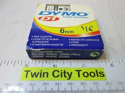 Cartucho de cinta de etiquetas DYMO 43613 negro/blanco poliéster interior/exterior 1/4" x 23 pies Foto 1 de 3