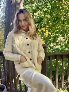 1070s Pure Irish Wool Cardigan - Vintage Pure Wool Cardigan - M - L - Bild 1 von 17