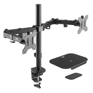 Supporto tavolo Maclean per 2 monitor LCD 17-32" max 8 kgx2+Piastra di montaggio - Bild 1 von 1