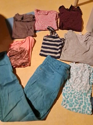 Paket: Mädchen Oberteile Pullover T Shirts Mädchen Kleiderpaket: Größe ca 164 XS - Bild 1 von 4