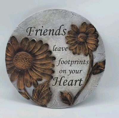 Friends Leave Footprints On Your Heart Resin Outdoor Decorative Stone - Image 1 of 4