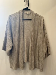 SCHÖN! Eileen Fisher KLEINE Leinen/Seide Strickjacke Pullover vorne offen - Kitt - Bild 1 von 5