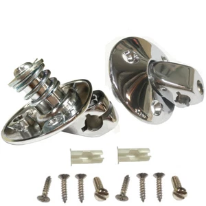 GM Camaro Firebird Chevelle El Camino GTO Chrome Sun Visor Support Brackets Pair - Picture 1 of 6
