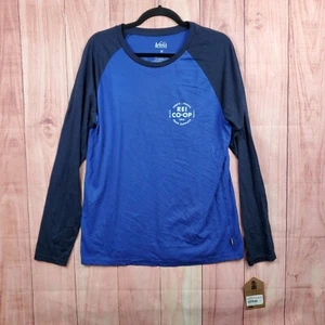 REI Co-Op Mens Long Sleeve Shirt Sz Small Pruple Stacked Tee NEW NWT - Picture 1 of 9