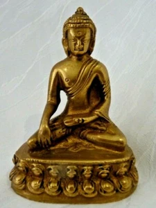Buddha Himalaya Figur aus dem 19. Jh. Bronze vergoldet - Picture 1 of 6