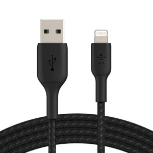 Belkin 1m Braided Lightning MFI-Certified to USB-A Cable for Apple iPhone Black - Picture 1 of 5