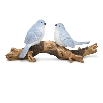 Estatuilla de pájaros azules en rama mesa estante cuidador decoración de acento para el hogar 9,5" L x 4" H Foto 1 de 4