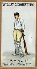 Cricket Ranji Kumar Shri Ranhitsinhji No 21 1902 Wills's Vanity Fair 1st Series