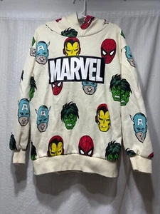 H&M / Marvel cream hooded sweatshirt with superheroes youth 8 - Picture 1 of 9