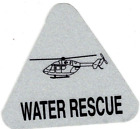 WATER RESCUE Highly Reflective Helicopter Triangle  Decal - USAR Helo Decal
