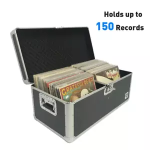 Vinyl Record Album Storage Box Case Aluminum Lp Crate Holds 150 Records Classic - Bild 1 von 10