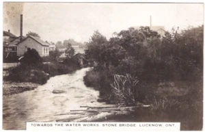Towards The Water Works, Stone Bridge, Lucknow Ontario, foto postal real RPPC - Imagen 1 de 2