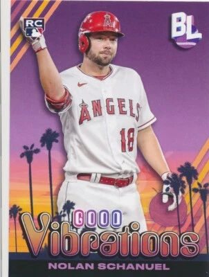 GV-21 NOLAN SCHANUEL 2024 Topps Big League Baseball GOOD VIBRATIONS RC ANGELS - Image 1 of 2