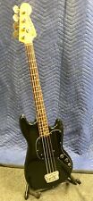 1977 Fender Musicmaster Bass Guitar Black Short Scale Made In USA 