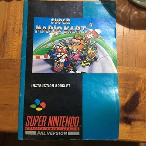 Super Mario Kart SUPER NINTENDO Instruction Manual SNES Booklet PAL Rare - Picture 1 of 3