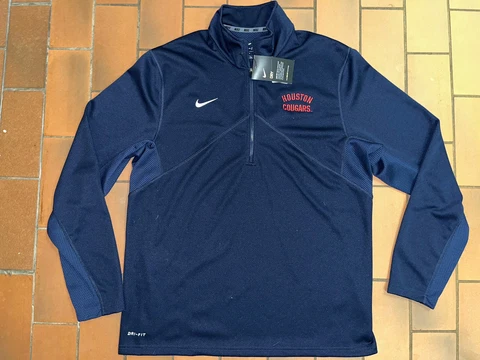 NIKE Houston Cougars 1/2 Zip Pullover Jacket Navy Mens Large NEW WITH TAGS Cover