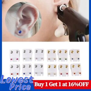12Pairs Medical Earrings Piercing Tool Kits Ear Stud Surgical Steel Ear Studs
