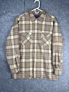Pendleton Board Shirt Men's Medium Wool Loop Collar Pockets Vintage *** - Picture 1 of 8