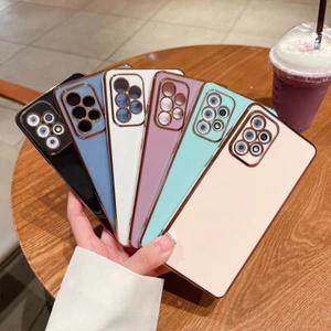 Für Samsung Galaxy S24 Ultra S23 FE A54 A14 A55 Plating Silikon Gurt Schutzhülle - Picture 1 of 18