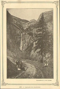 38 BERNIN IMAGE CASCADE DU CRAPONOZ IMAGE OLD PRINT VERS 1900 - Picture 1 of 1