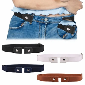 Pantalones de mezclilla elásticos sin hebilla para damas cinturón invisible cinturón elástico cinturón de cintura - Imagen 1 de 29