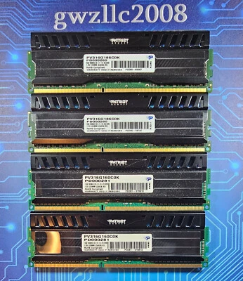 32GB (4x8GB) PC3-14900U DDR3-1866MHz 2Rx8 Non-ECC Patriot PV316G186C0K - Image 1 of 2