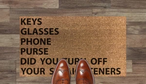 Reminder Mat Coir 70 x 40 brown Mat Internal Humour  - Picture 1 of 3