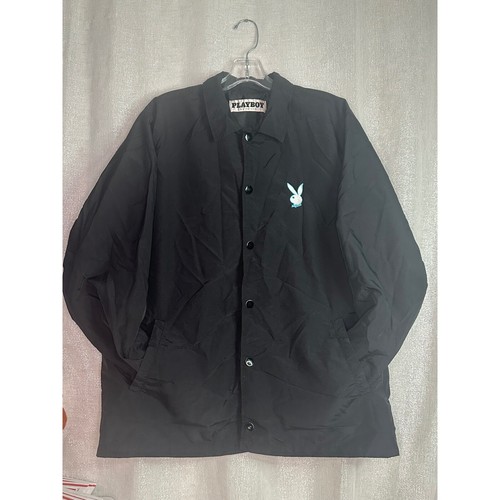 Giacca Playboy x PacSun Coaches coniglietto logo snap davanti nera leggera