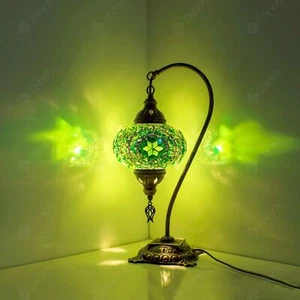 Türkisch marokkanischer Stil Mosaik Tiffany bunte Glas Schwanenhals Tischlampen - Bild 1 von 9