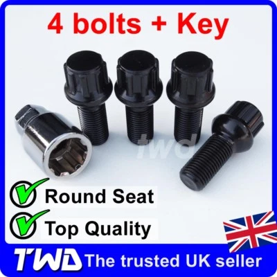 BLACK ALLOY WHEEL LOCKING BOLTS - PORSCHE PANAMERA LOCK NUTS RADIUS [Sb] - Image 1 of 4