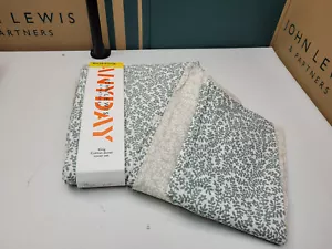 John Lewis Mila Reversible King Duvet Cover Set, Green/Natural - Picture 1 of 7