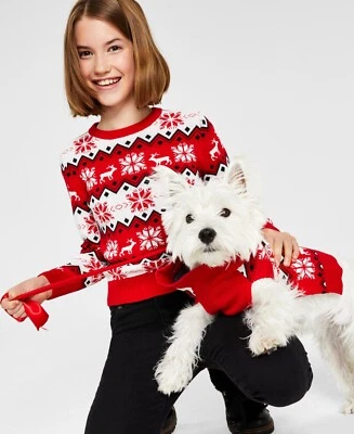 Suéter de vacaciones Charter Club Big Girls Fair Isle cuello falso, talla L Foto 1 de 2