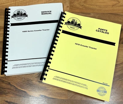 Juego de catálogo de piezas manual de servicio para taller de reparación de tractor sobre orugas John Deere 1010 Foto 1 de 4