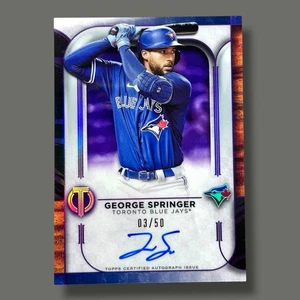 2022 Topps Tribute George Springer Autograph Purple /50 #TA-GS ~ Blue Jays - Picture 1 of 4